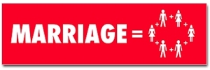 Marriage = (man) + (woman) + (man) + (woman) + (man) + (woman)